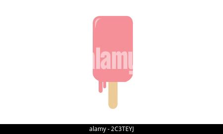 Vector Isolated Illustration of a Pink Popsicle or Icecream Stock Vector