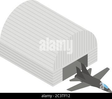 Military fighter icon, isometric style Stock Vector