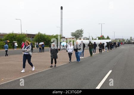 Glasgow Scotland, UK. 22nd, June, 2020. Ikea store reopens. Despite the rain the Glasgow, Braehead, Ikea store reopens today at 10am after being closed since March 20 in response to the Coronavirus crisis in the UK. Credit. Douglas Carr/Alamy Live News Stock Photo