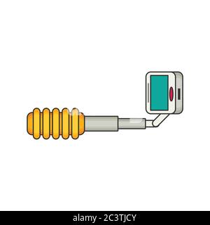selfie stick flat vector Stock Vector