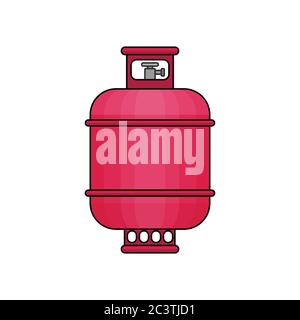 Gas tank icon in flat style. Stock Vector
