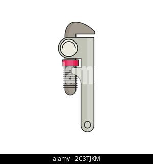 adjustable wrench flat vector Stock Vector