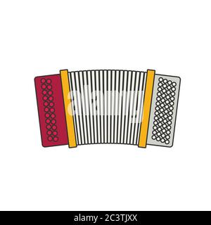 accordion flat vector Stock Vector