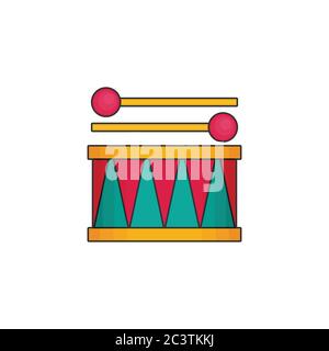 Toy icon flat vector. Drum Stock Vector
