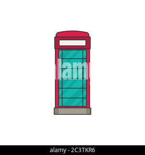 Phone booth flat vector icon Stock Vector