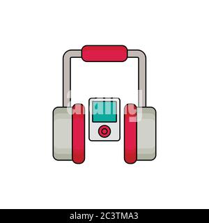 Player with headphones flat vector Stock Vector
