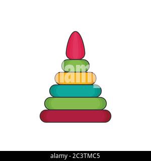 Toy icon flat vector. Pyramid Stock Vector