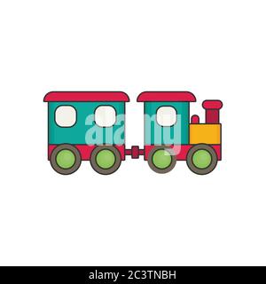 Toy icon flat vector. Train Stock Vector