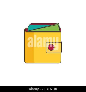 Wallet icon flat vector Stock Vector