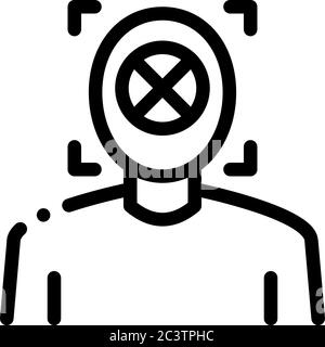 deepfake human silhouette icon vector outline illustration Stock Vector ...