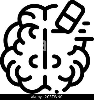 brain mind erase eraser icon vector outline illustration Stock Vector ...