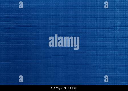 classic blue sport or yoga foam mat surface flat texture and background Stock Photo