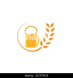 wheat beer vector design template illustration Stock Vector