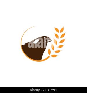 eagle wheat vector design template illustration Stock Vector