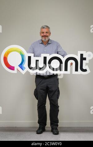 Le Petit-Quevilly (northern France), on November 6, 2019: Tristan Nitot, chief executive officer at Qwant, French web search engine, here on the Seine Stock Photo