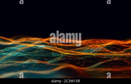 Network, business, science, technology wire 3d rendering. Stock Photo