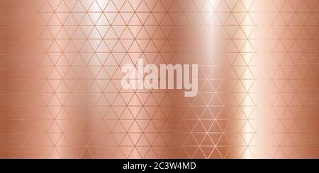 Rose gold metal texture large banner realistic illustration Stock Photo