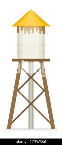 Water tower vector. Flat design. Stock Vector
