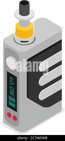 Isometric Icon of Vape device set. Flat vector. Stock Vector