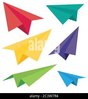 Vector paper plane icons. Stock Vector