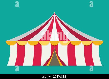 Circus tent vector, flat design Stock Vector