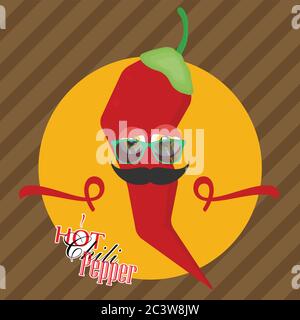 Red hot chili peppers. Vector Illustration Stock Vector