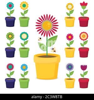 flowers vector design. Set of floral icon Stock Vector