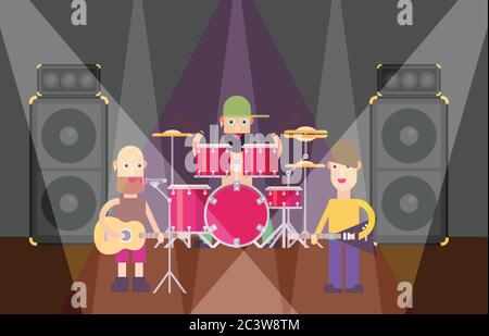 Rock band flat vector Stock Vector