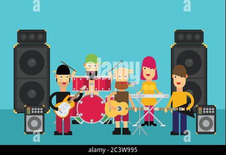 Rock band flat vector Stock Vector
