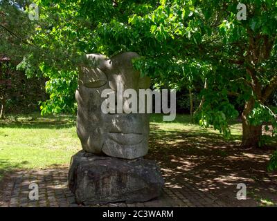 Edessa Messiah a granite modern Christian art sculpture by Scottish sculptor Ronald Rae at Rozelle Estate,Ayr,South Ayrshire,Scotland,UK Stock Photo