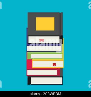 Set of books in flat design style Stock Vector