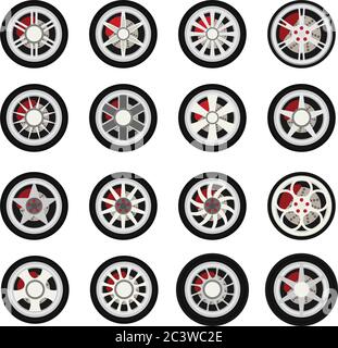 Flat wheels car vector Stock Vector