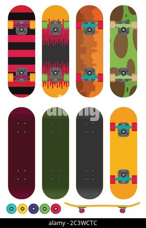 Skateboard vector illustration isolated on white background Stock Vector