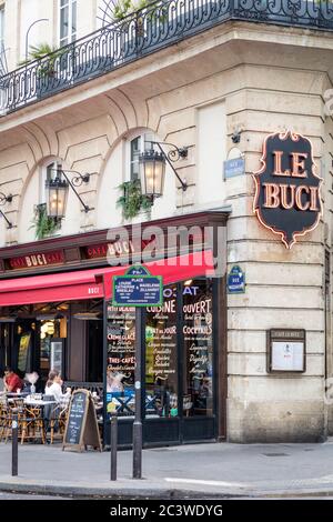 Le Buci Cafe, Saint Germain des Pres, Paris, France Stock Photo