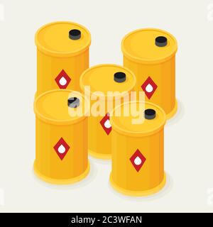 Oil barrels isometric Icon Vector Stock Vector
