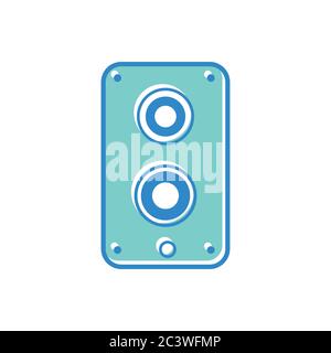 stereo speaker flat icon. vector sound system speakers. music flat icon. design template vector Stock Vector