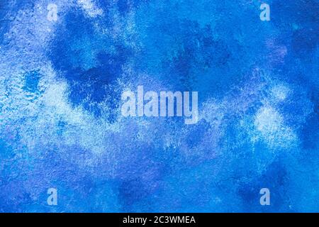 Abstract blue and white painted wall texture background outdoors Stock Photo