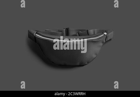 Blank Black Waist Bag Mockup Lying Top And Side View Stock Photo Alamy