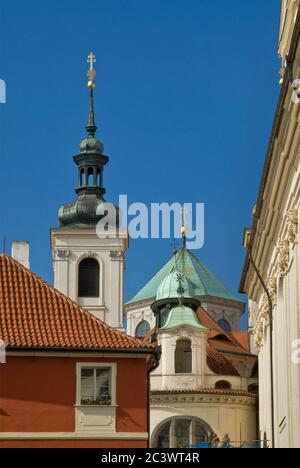 St Salvator Church from Karlova Street in Old Town, Prague, Czech Republic Stock Photo