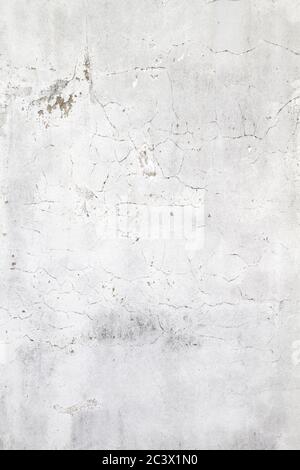 Old plastered white wall backdrop Stock Photo