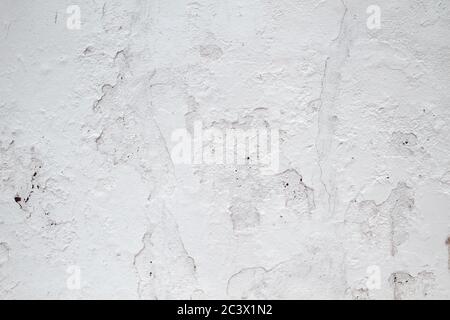 Old white plastered wall close up Stock Photo