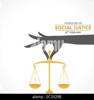vector illustration for international day of Social Justice observed on 20th February , poster or banner design