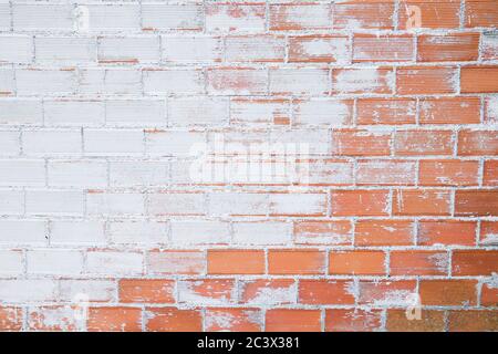 Old white painted brickwall detail Stock Photo