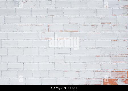 Old white painted brickwall detail Stock Photo