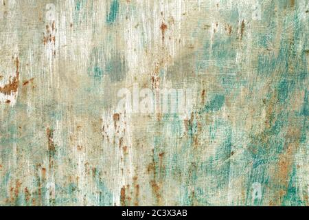 Old green rusty wall Stock Photo