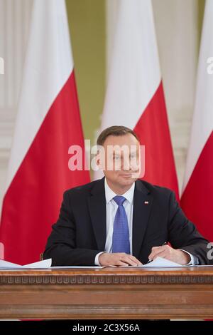 Warsaw, Mazovian, Poland. 22nd June, 2020. The President of The Republic of Poland ANDRZEJ DUDA Has Signed An Agreement With The National Council of Agricultural Chambers.in the picture: ANDRZEJ DUDA Credit: Hubert Mathis/ZUMA Wire/Alamy Live News Stock Photo