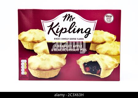 Mr Kipling 6 Bramley Apple & Blackcurrant Pies Stock Photo