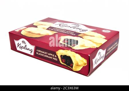 Mr Kipling 6 Bramley Apple & Blackcurrant Pies Stock Photo