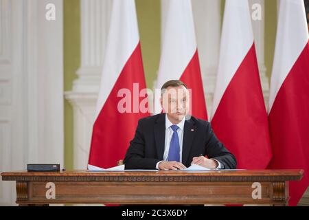 Warsaw, Mazovian, Poland. 22nd June, 2020. The President of The Republic of Poland ANDRZEJ DUDA Has Signed An Agreement With The National Council of Agricultural Chambers.in the picture: ANDRZEJ DUDA Credit: Hubert Mathis/ZUMA Wire/Alamy Live News Stock Photo