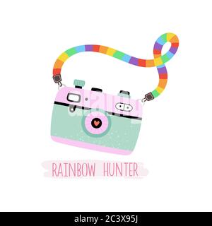 Cute LGBTQ pride print. Colorful design elements and typography. Vector hand drawn illustration and lettering. Pride Month poster, banner, logo design Stock Vector